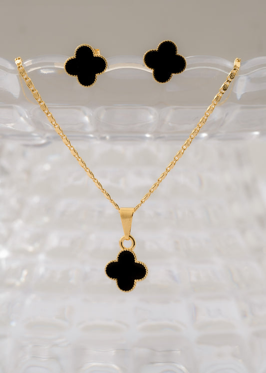 Conjunto Clover Negro 1 Cm