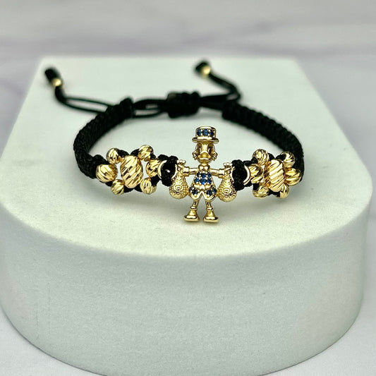Pulsera Tejida Tres Carriles Balin Italy con Hrj Tio Rico circón colores OL18K NG