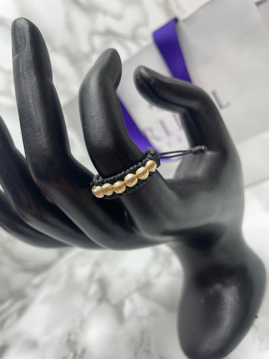 Anillo Tejido Balin Farol Oro Laminado 18 K NG