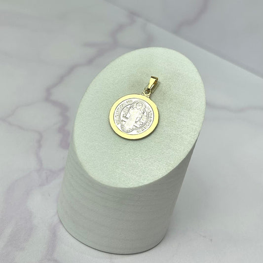 Dije Medalla San Benito Bicolor 20x30mm