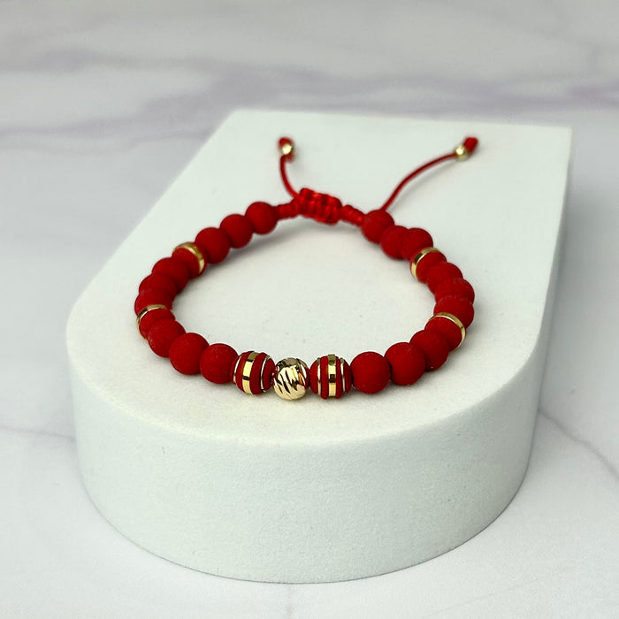 Pulsera Full Balin Neopreno 1 y 3 Líneas con Italy Oro Laminado 18 k RJ