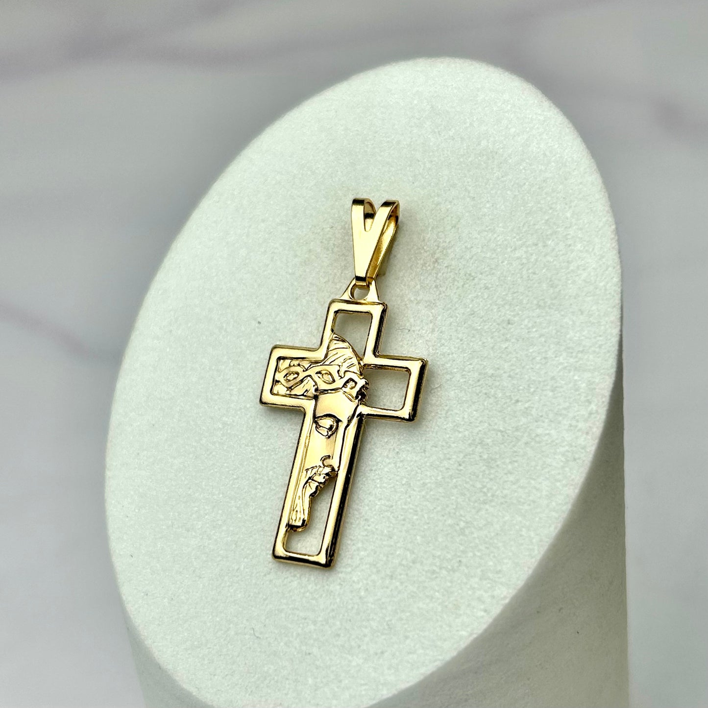 Dije Crucifijo Silueta Remarcado Rostro Cristo