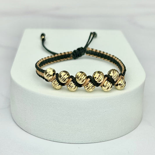 Pulsera Tejida Zig Zag Balin Italy Doble Carril Bicolor ORL18K Tc y Ng