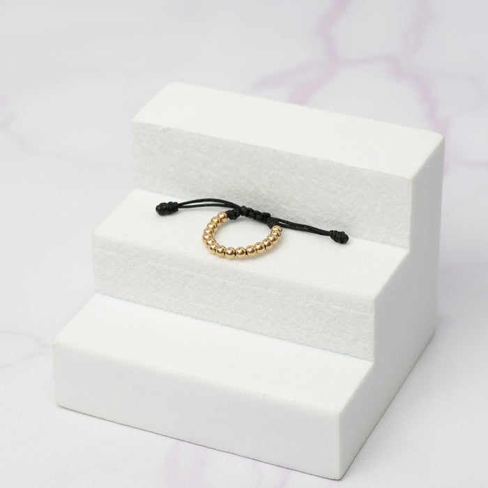 Anillo Tejido Balin Liso Oro Laminado 18 k Ng