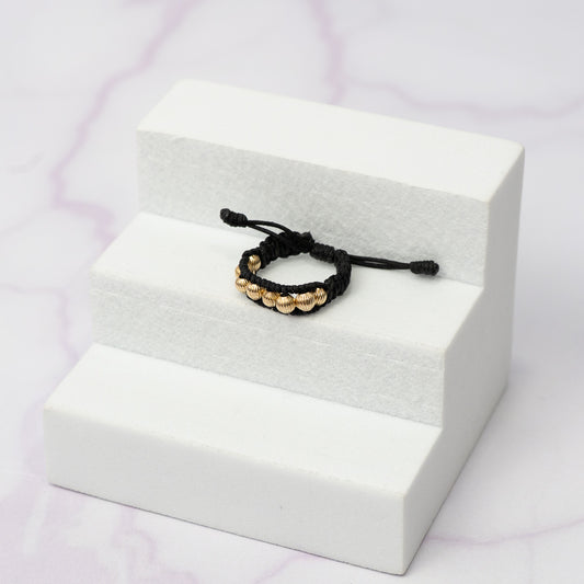 Anillo Tejido Balin Farol Oro Laminado 18 K NG