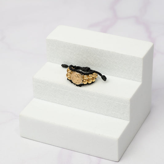Anillo Tejido Balin Italy Hrj San Benito Oro Laminado 18 K NG