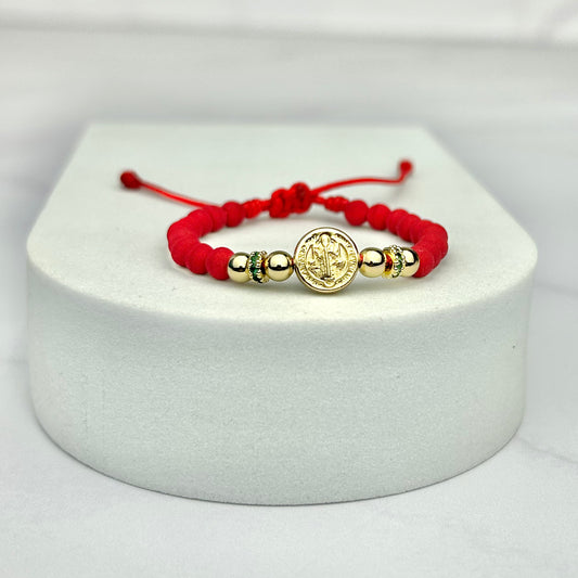 Pulsera pqña Full Balin Neopreno, Rondel circón verde, Hrj San Benito OL18K RJ