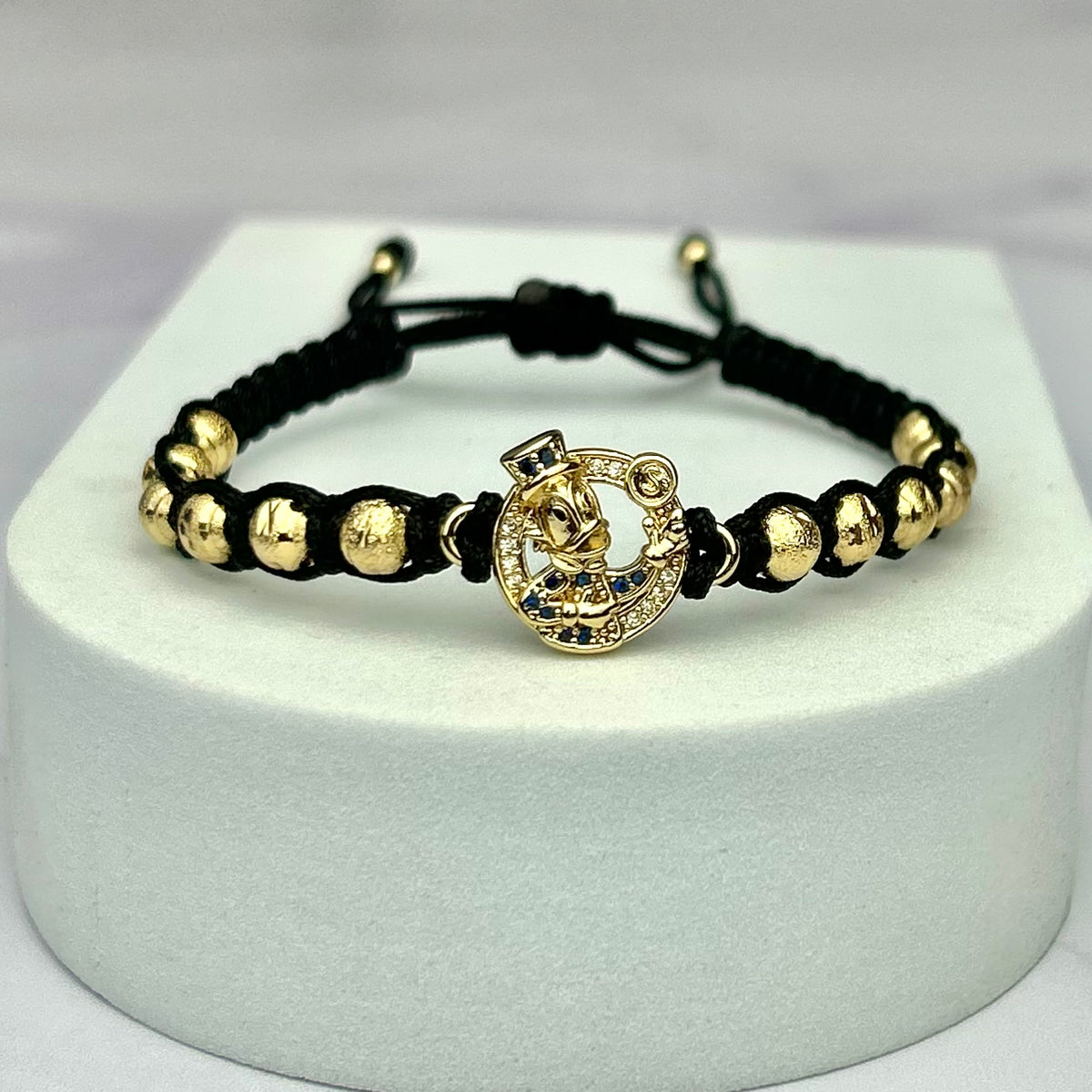 Pulsera Tejida Balin Diamantado Hrj Redondo Tio Rico Circones OL18K NG