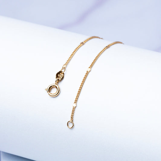 Pulsera Cubana Punto Estrella 1mm 18 cm