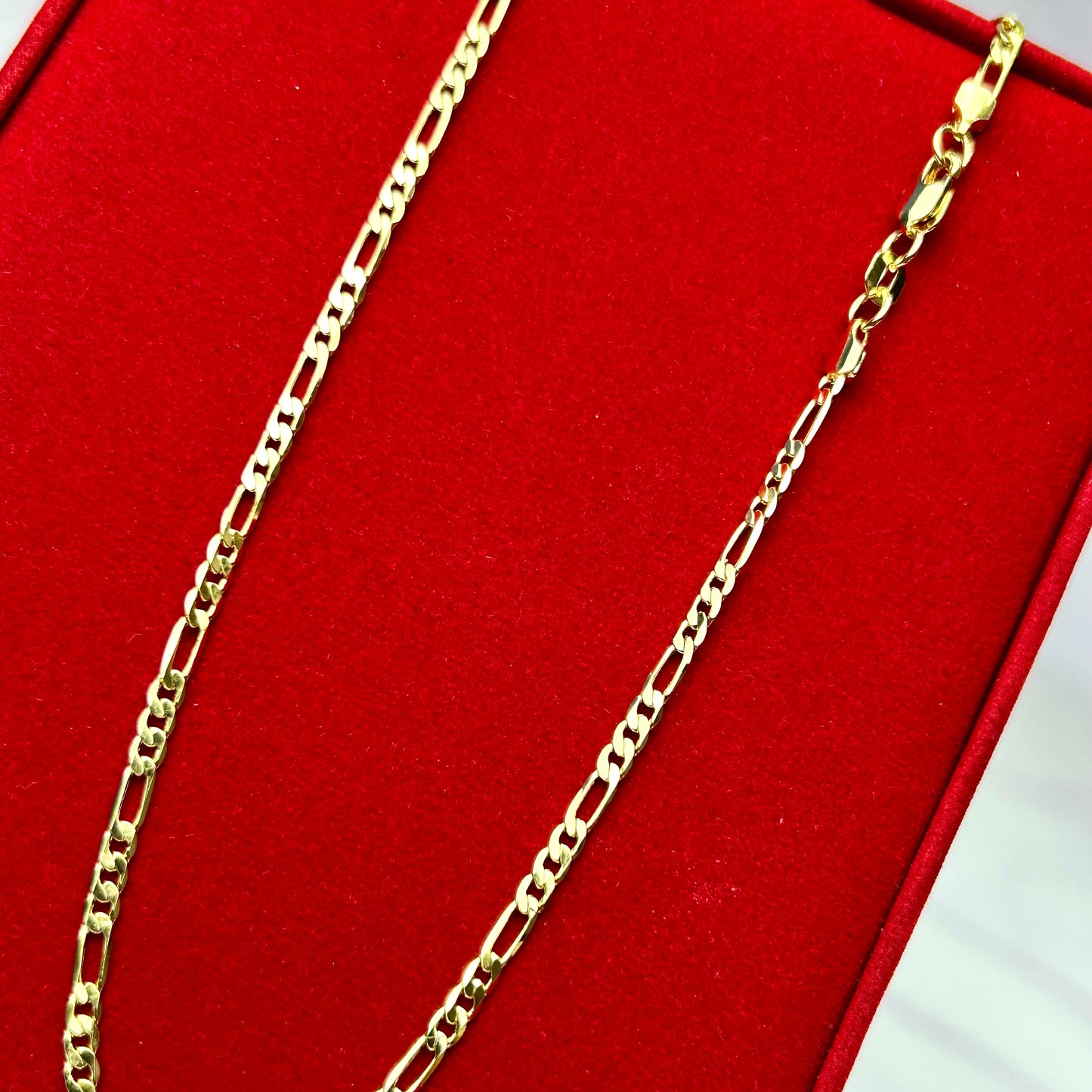 Cadena Tejido Tipo Cartier o 3x1 plana 2.5 mm x 45 cm