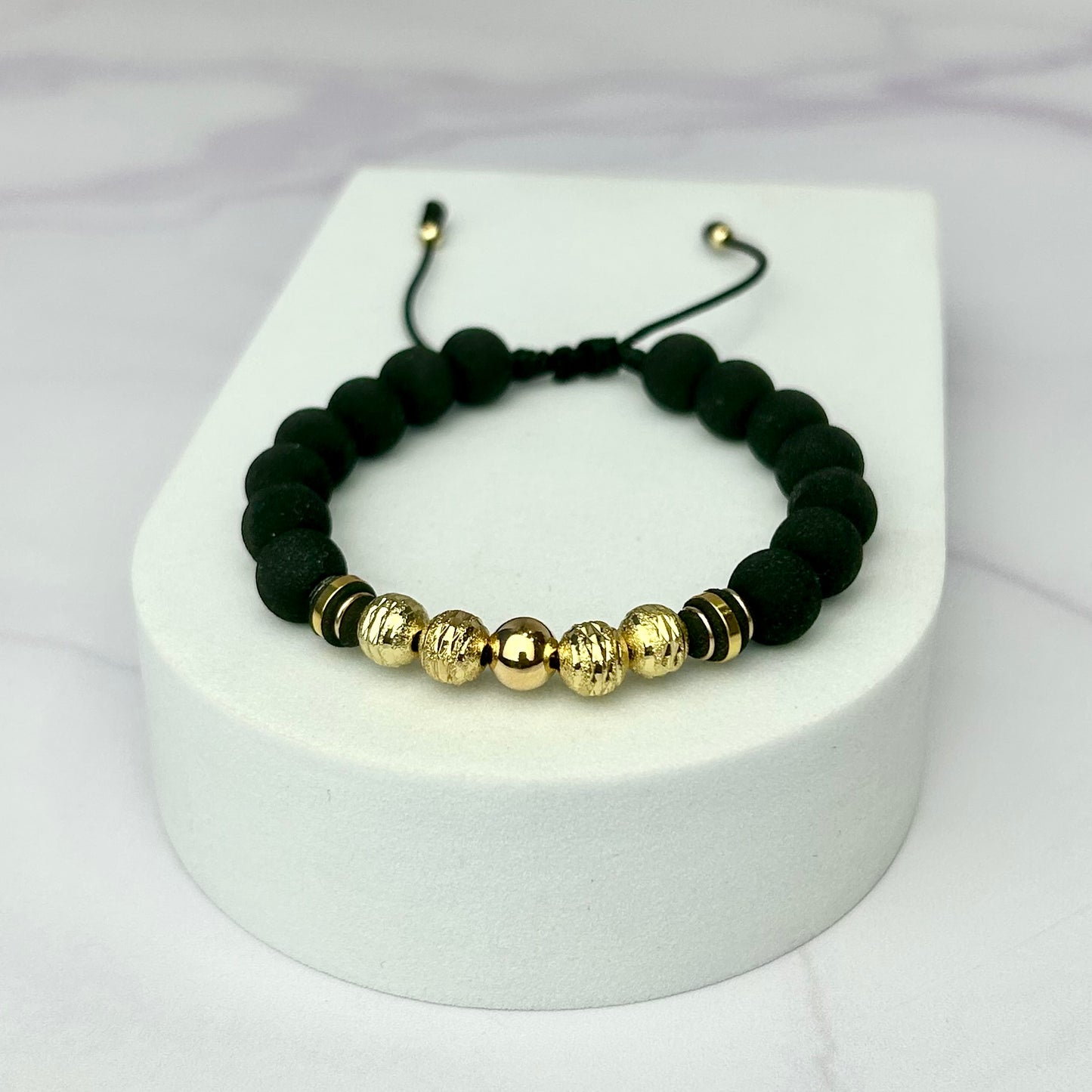 Pulsera Full Balin Neopreno liso Triple Línea y Diamantado  Oro Laminado 18 K NG