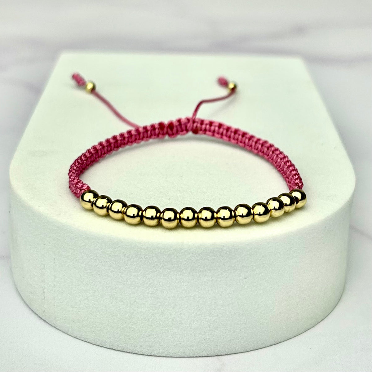 Pulsera Tejida Balin Liso 14 und OL18K PLR