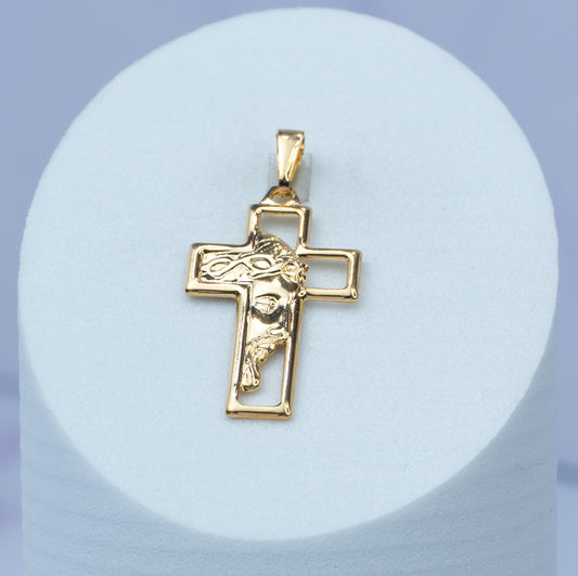 Dije Cruz Sagrado Rostro 33x16 mm