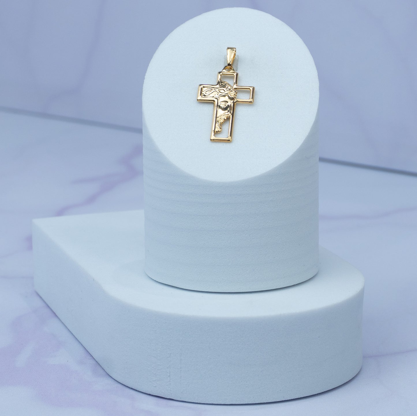 Dije Cruz Sagrado Rostro 33x16 mm