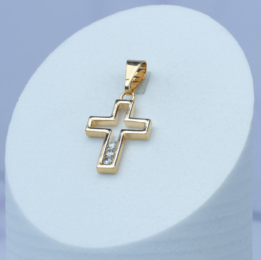 Dije Cruz Latina 3 circones cristal