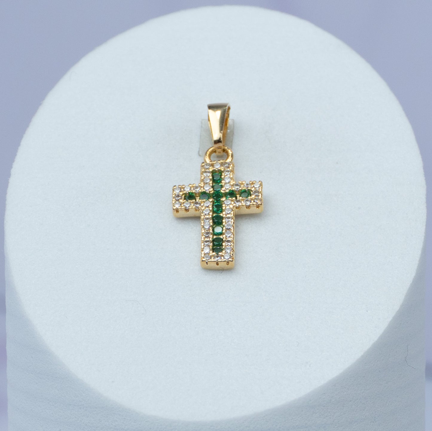 DIJE CRUZ 16 MM CON BORDES CRISTAL