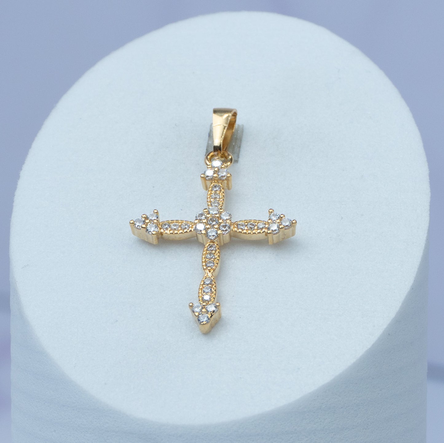 Dije Cruz Circones Cristal 28 mm