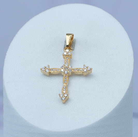 Dije Cruz Circones Cristal 28 mm