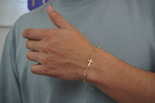 Pulsera Bilbao Balin 3MM & Cruz Latina 18CM + Extensor