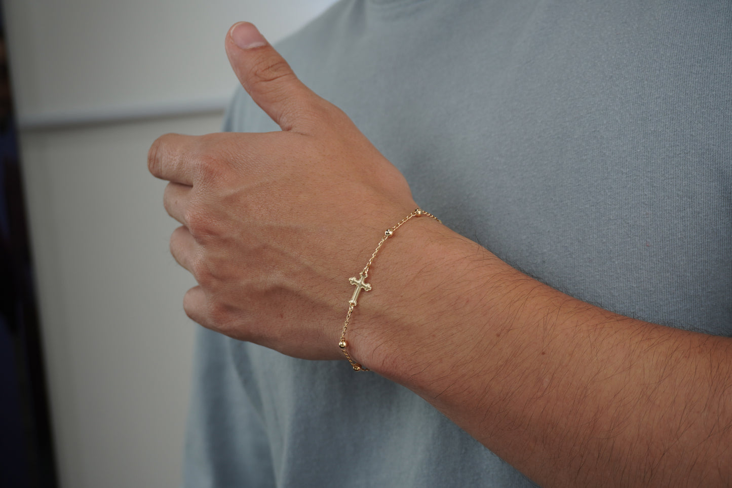 Pulsera Bilbao Balin 3MM & Cruz Latina 18CM + Extensor