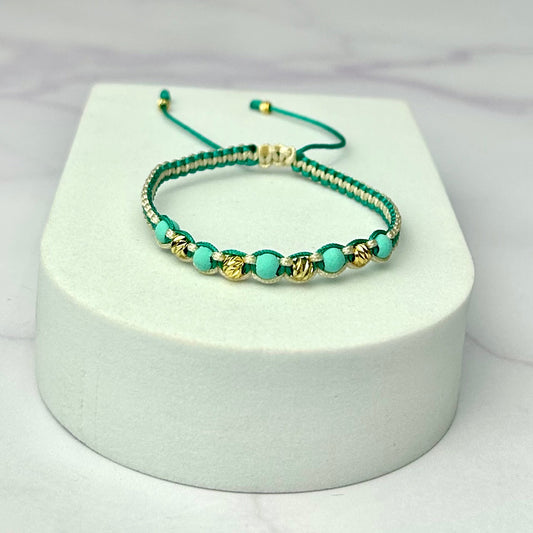 Pulsera Tejido Especial Bicolor Balin Neopreno Italy Recubierto VR y BG