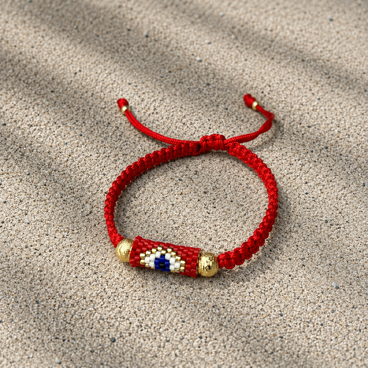 Pulsera Miyuki con Ojo Turco Barril