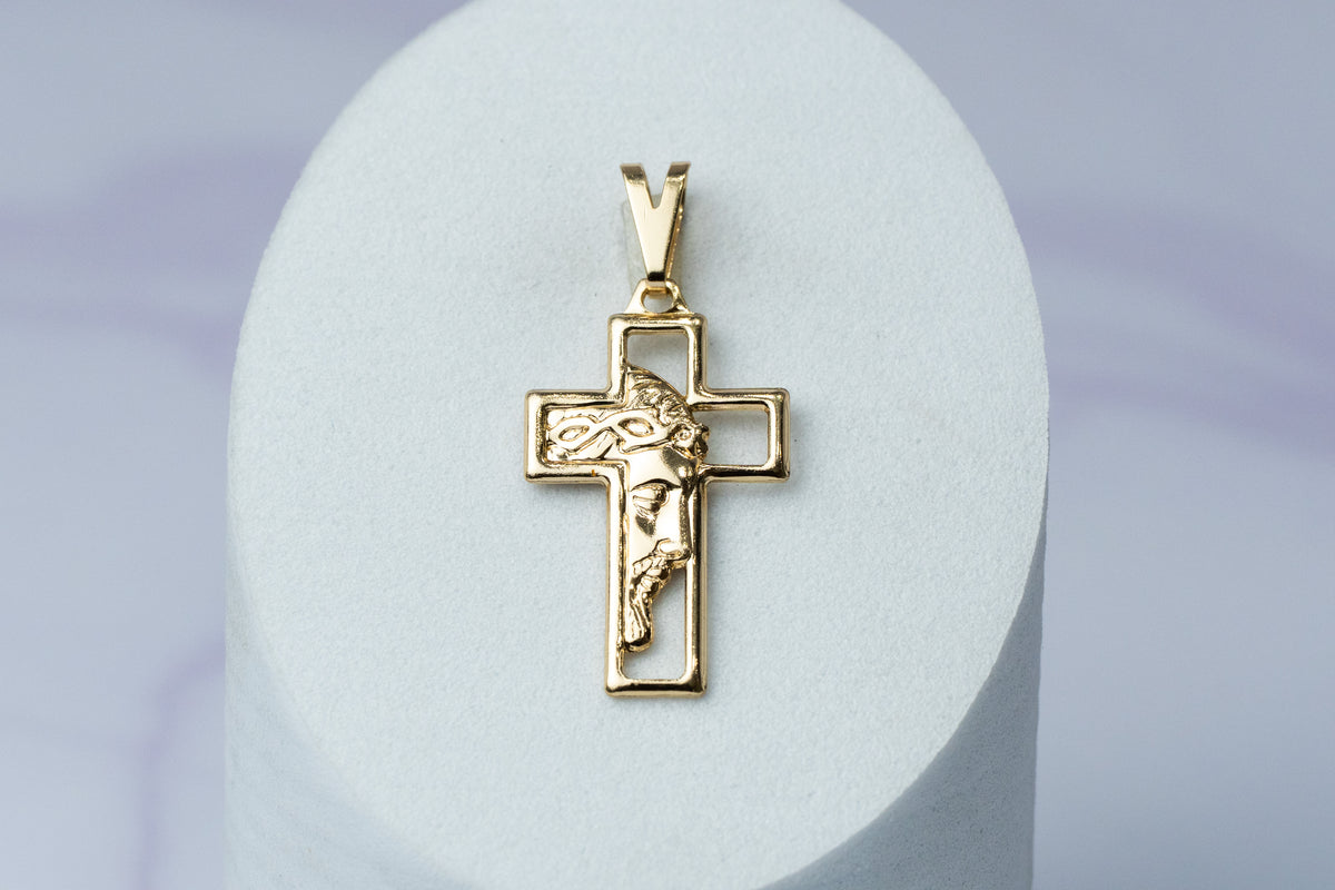 Dije Crucifijo Silueta Remarcado Rostro Cristo