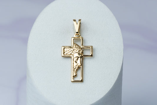 Dije Crucifijo Silueta Remarcado Rostro Cristo