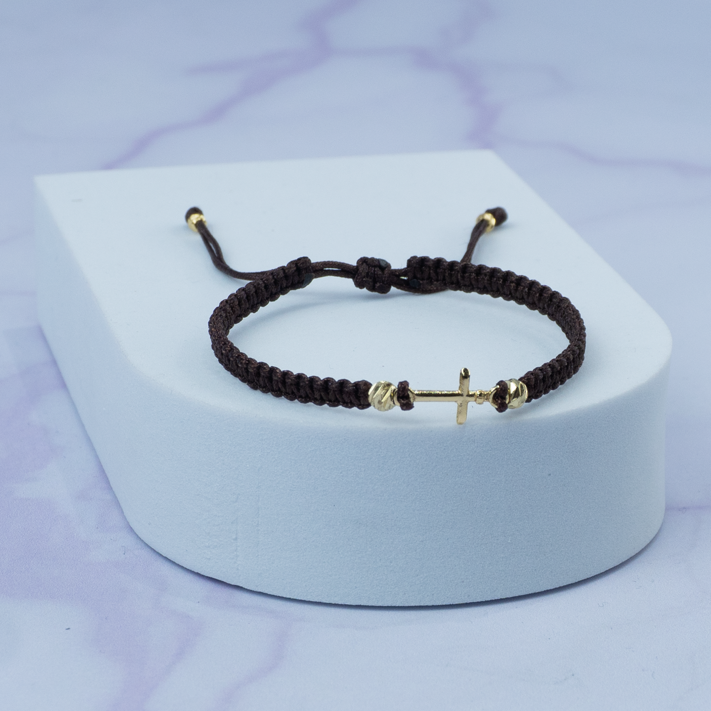 Pulsera Tejida Con HRJ Cruz Balin Italy Oro Laminado 18K CF