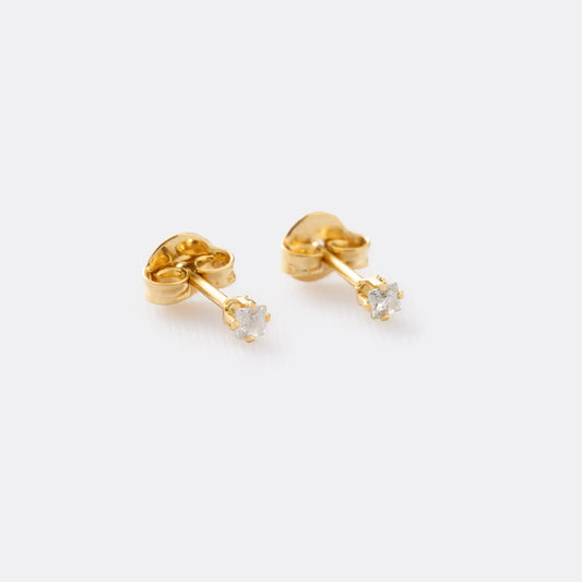Arete Topo Mini Circon Cuadrado CRISTAL