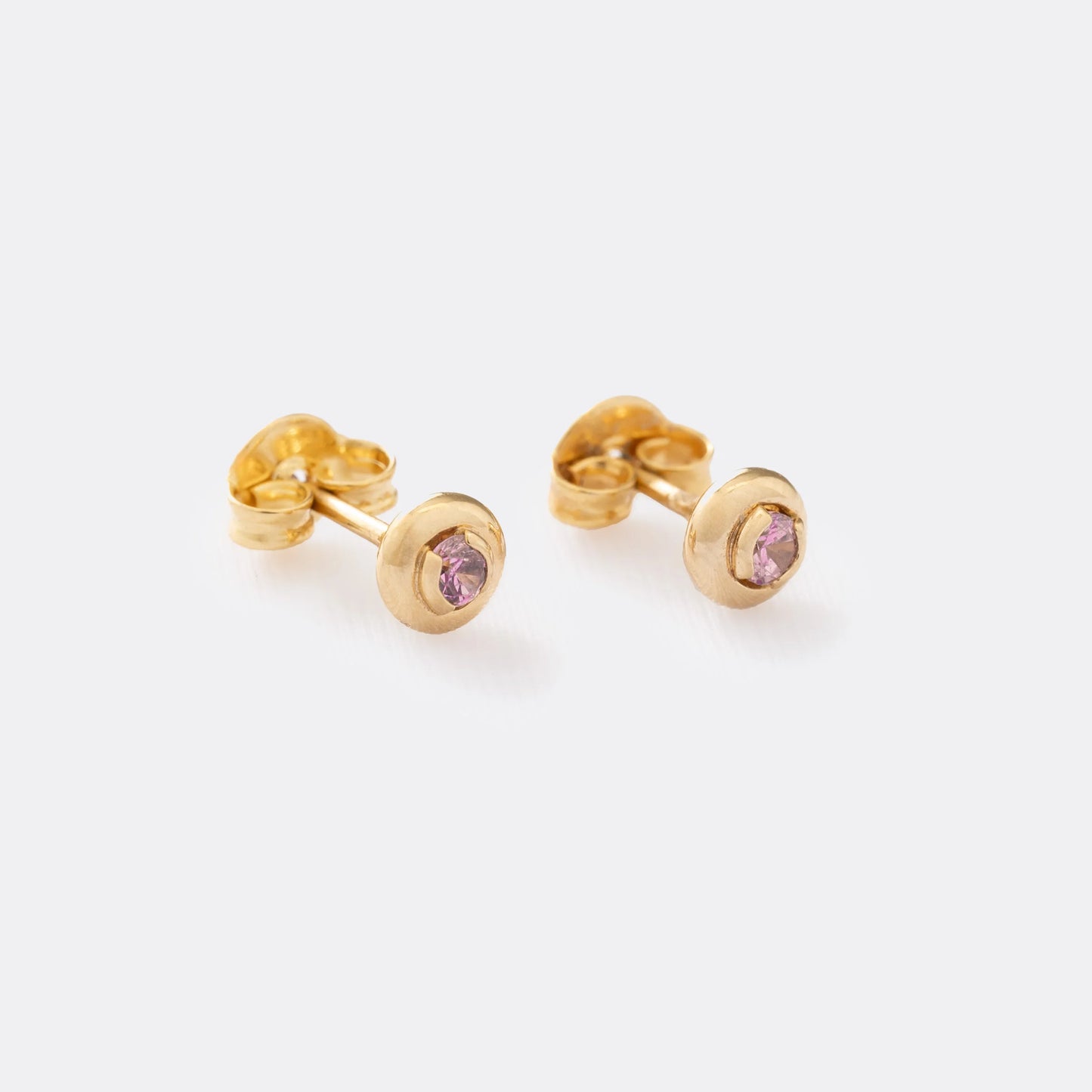 Arete Circón Caja Redonda 4mm ROSA