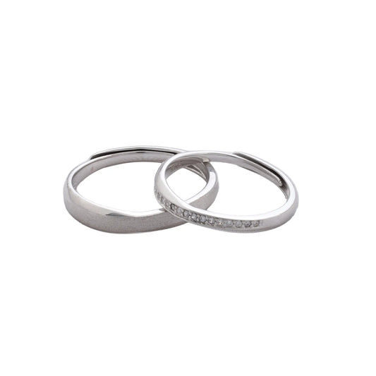 Juego de Argollas Para Pareja Ajustables Plata Ley 925