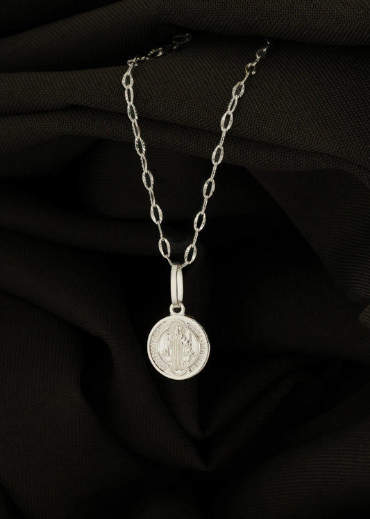 Dije Mini San Benito 1 cm Plata 925
