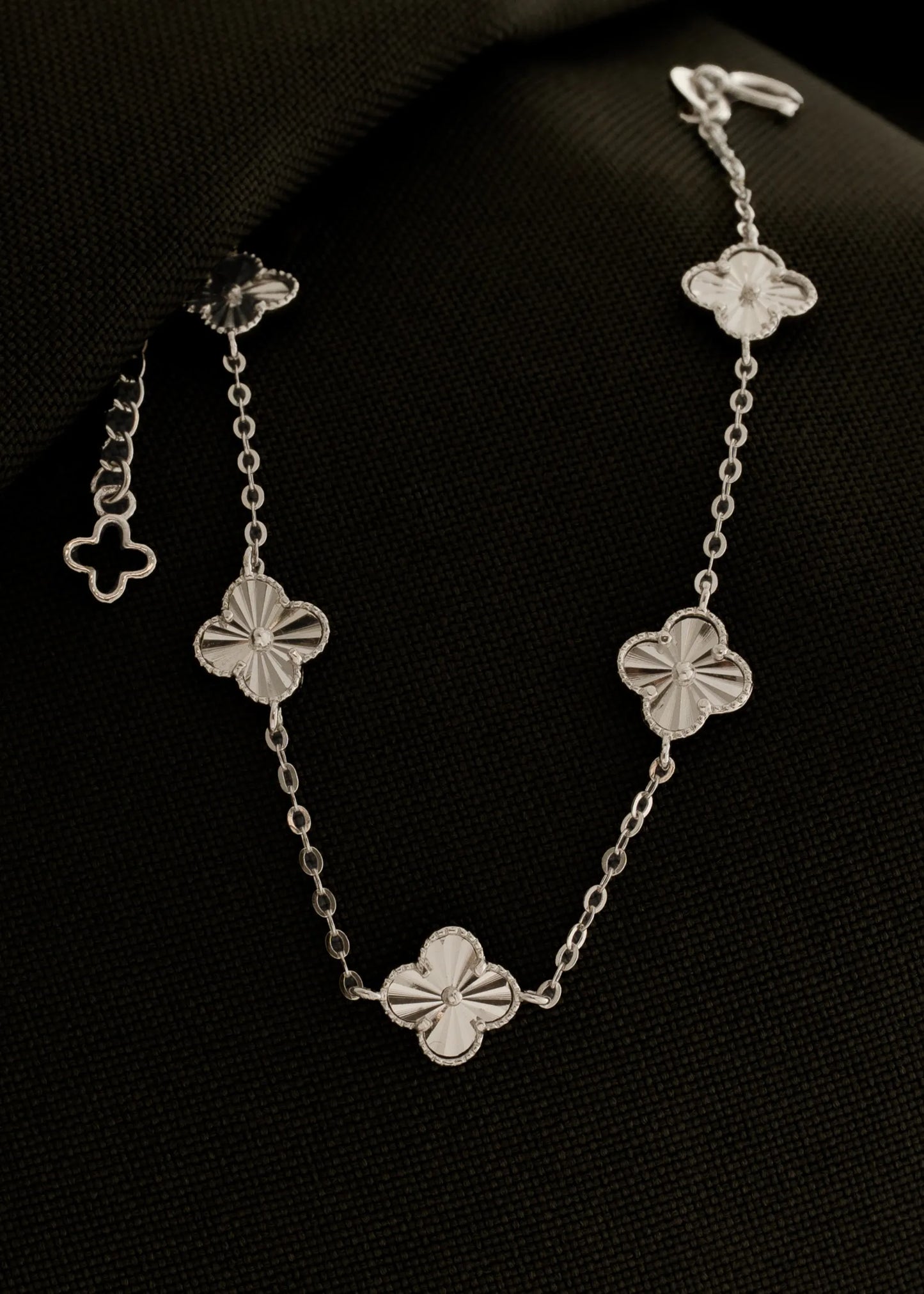 Pulsera Mini Clover 0.7 mm 15 cm + Ext Plata 925