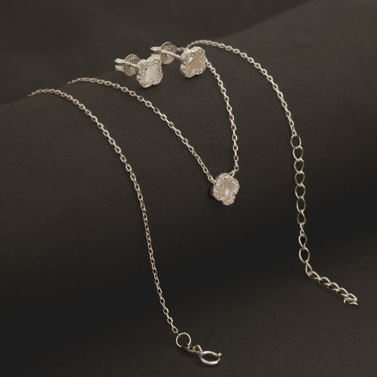 Conjunto Clover Nacar 0.7 mm 40 cm + Ext Plata 925