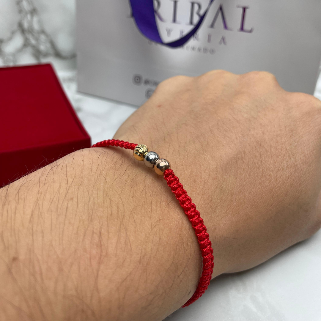 Pulsera Balin 3 Oros - Roja