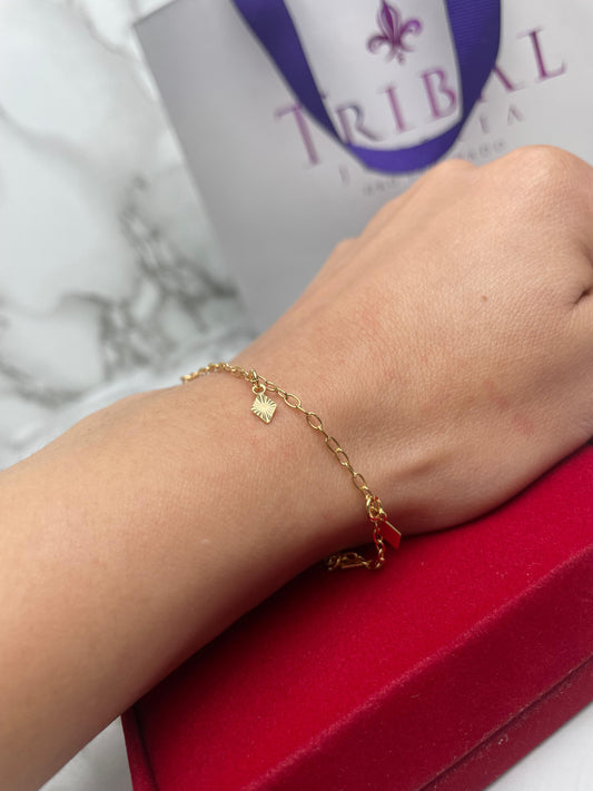 Pulsera Rombo Punto de Oro 18 cm