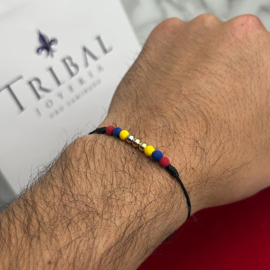 Pulsera Exc Tres Oros Alusiva a Colombia Oro Laminado 18 K